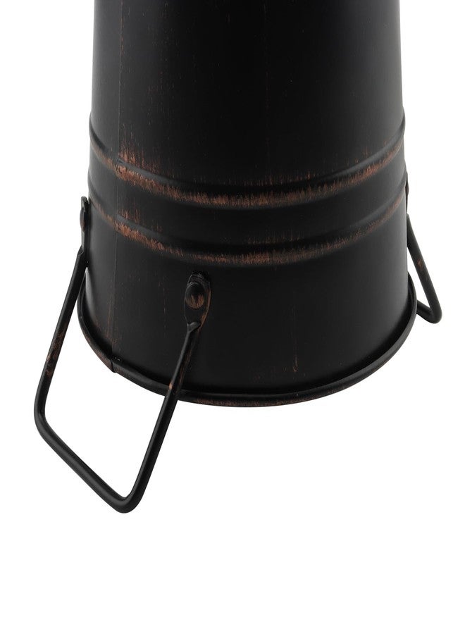 HOIGON 8 PCS Galvanized Metal Flower Vases, 9 Inch Rustic Farmhouse French Bucket with Handles,Metal Flower Holder for Weeding, Table, Home Decoration, Black - Image 5